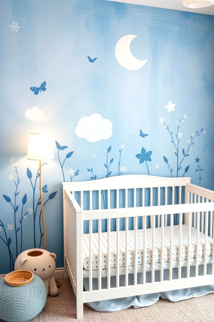 Artful Blue Wall Murals - 22 Blue Nursery Ideas