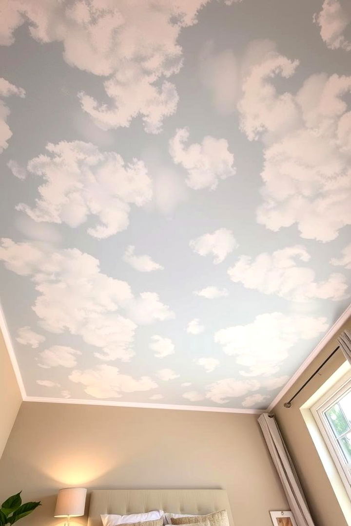 Artful Cloud Patterns on Ceilings - 22 Cloud-Themed Bedroom Ideas