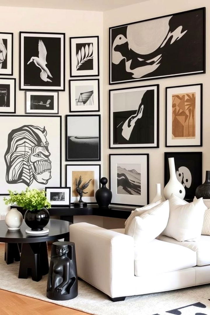 Artful Decor Integration - 22 Cream and Black Living Room Ideas
