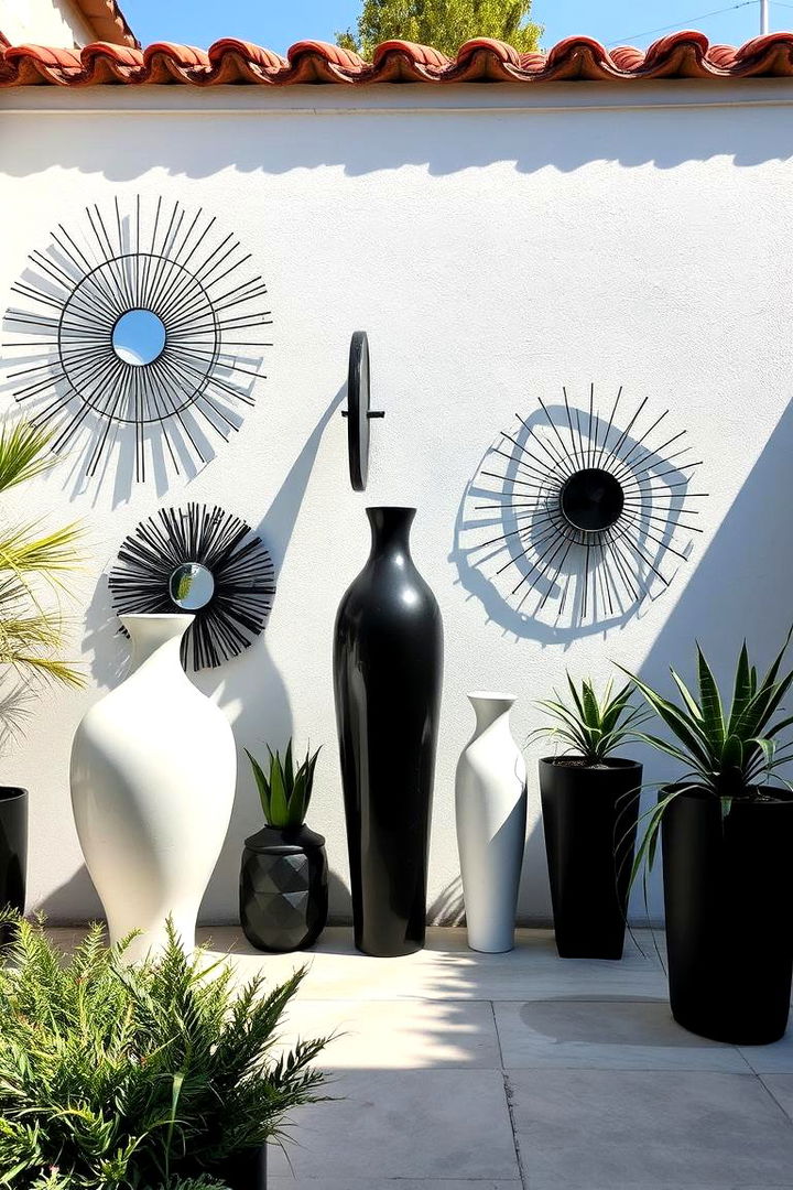 Artful Decorative Accents - 22 Black and White Patio Ideas