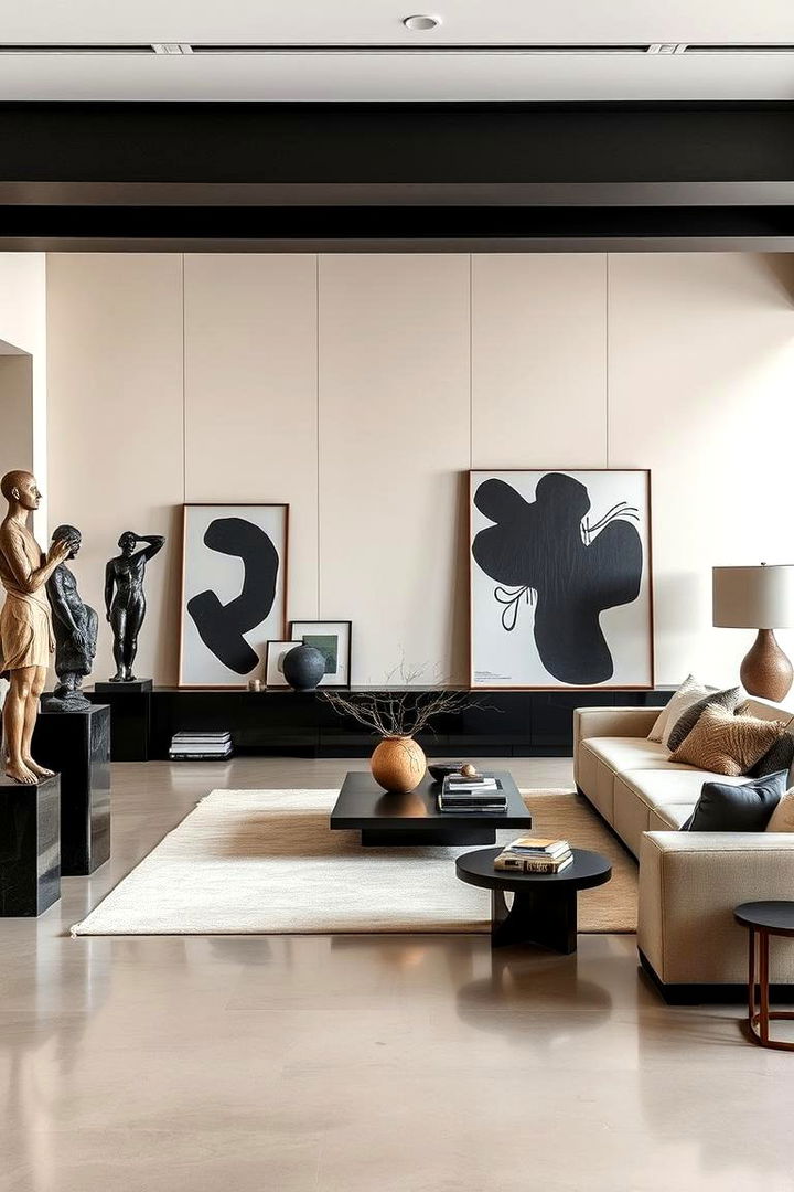 Artful Details Statement - 22 Black and Beige Living Room Ideas