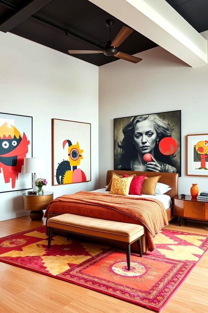 Artful Integration of Modern Art - 22 Large Bedroom Design Ideas