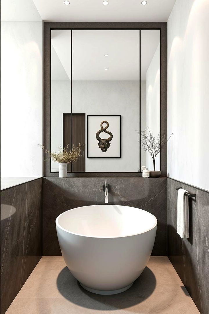 Artful Minimalist Accents - 22 Minimalist Bathroom Ideas