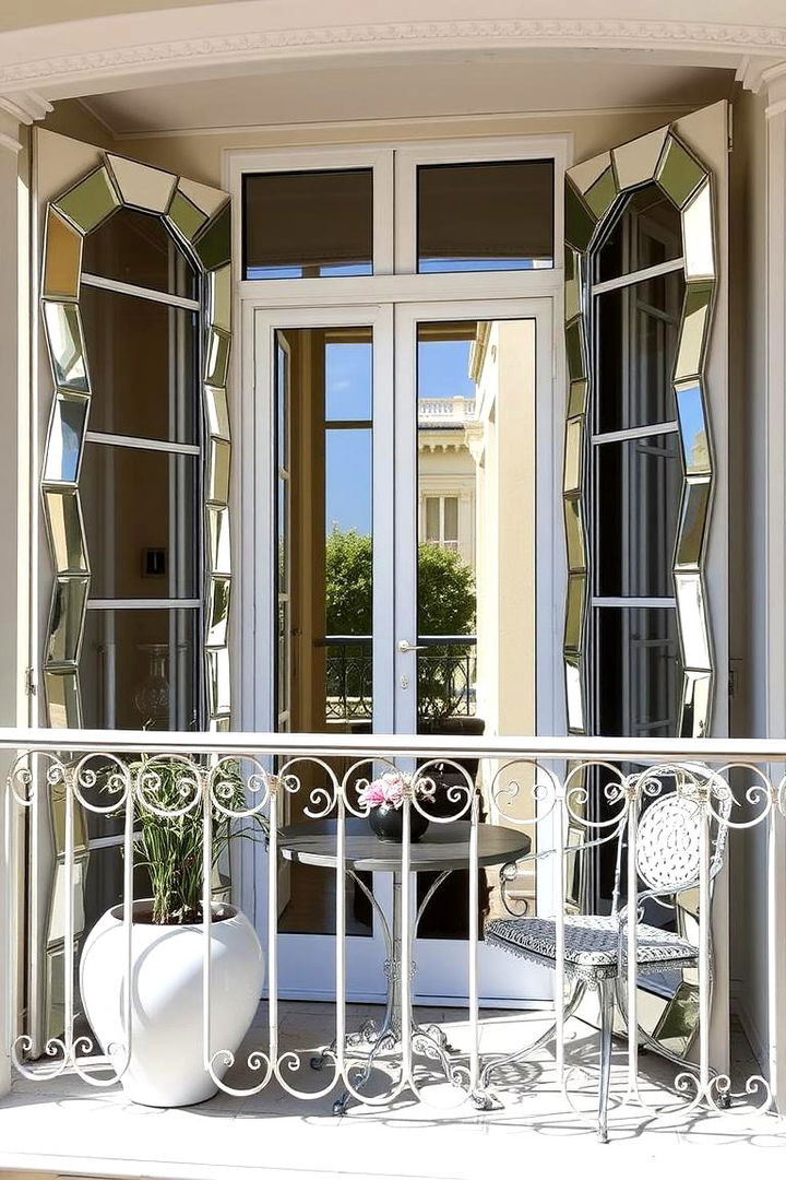 Artful Mirror Accents - 22 French Balcony Ideas