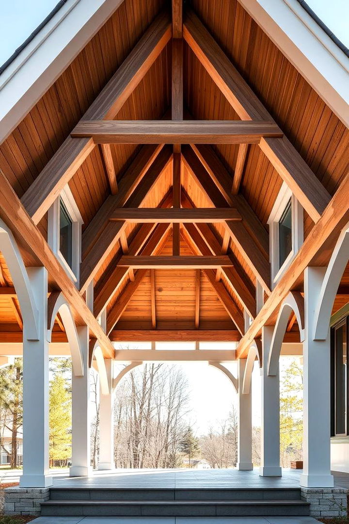 Artful Structural Lines - 22 Open Gable Porch Ideas