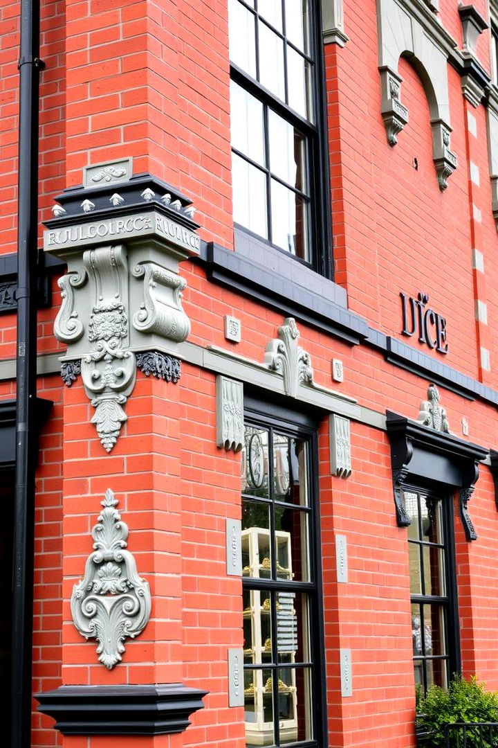 Artful Wall Ornamentation - 22 Red Brick House with Black Trim Design Ideas