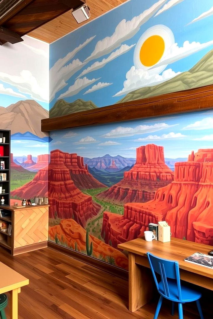 Artful Western Wall Murals for a Narrative Touch - 22 Western Bedroom Ideas