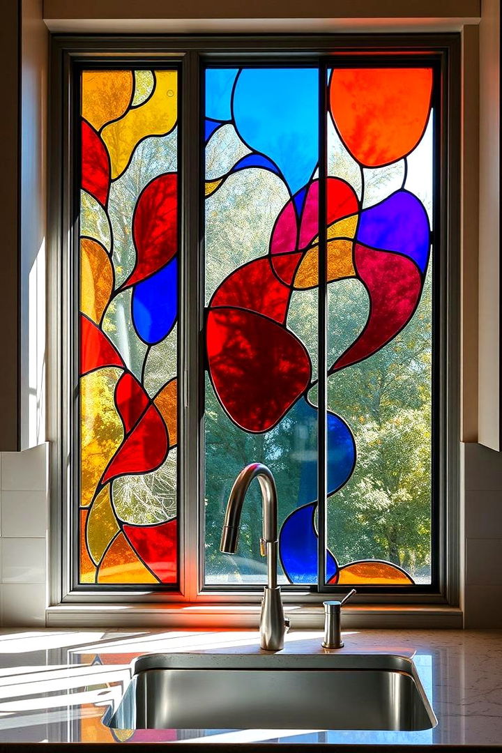 Artful Window Panels for Character - 22 Kitchen Window Ideas Over Sink