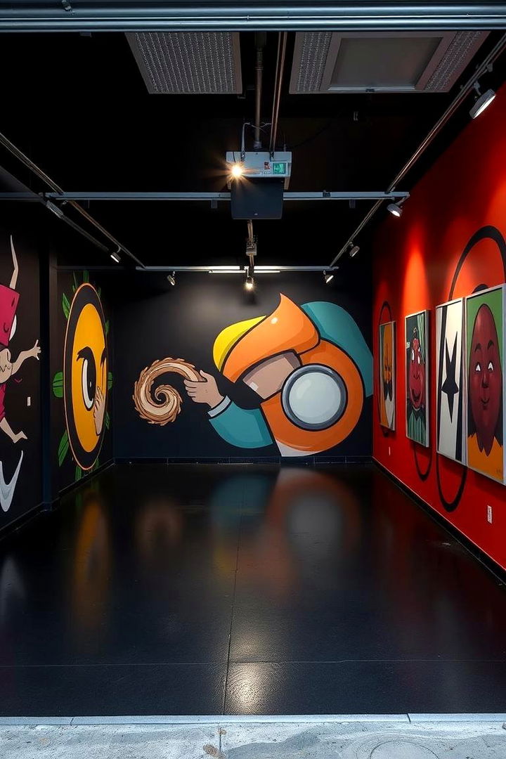 Artfully Painted Walls - 22 Black Garage Ideas