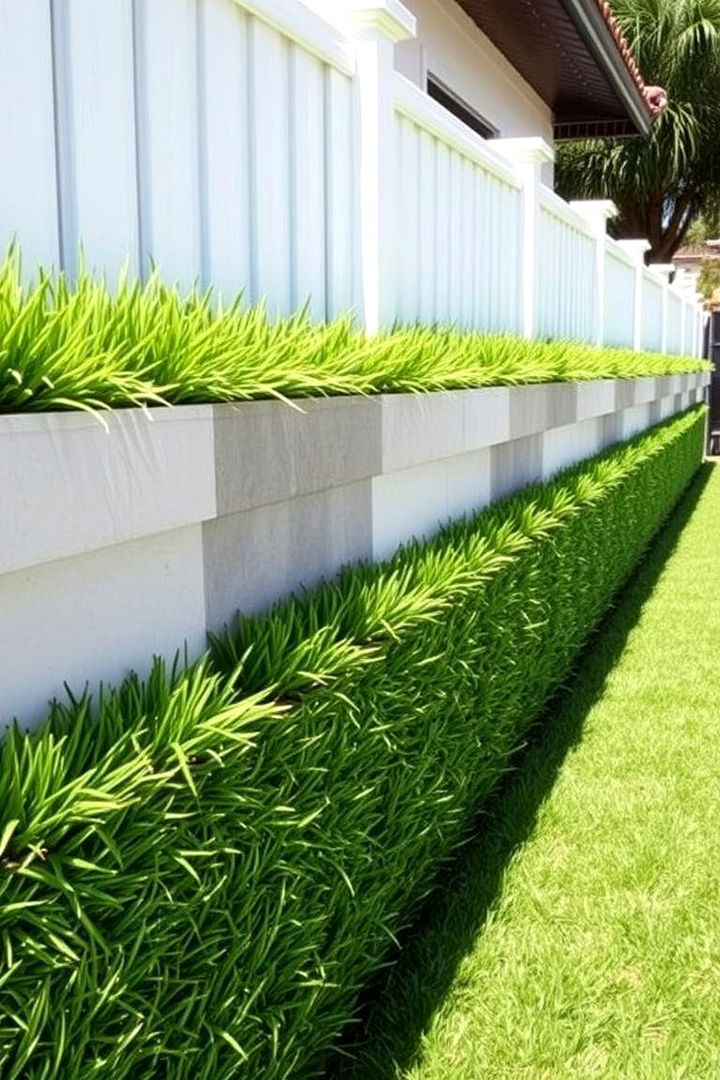 Artificial Grass Accents - 22 Cheap Privacy Fence Ideas