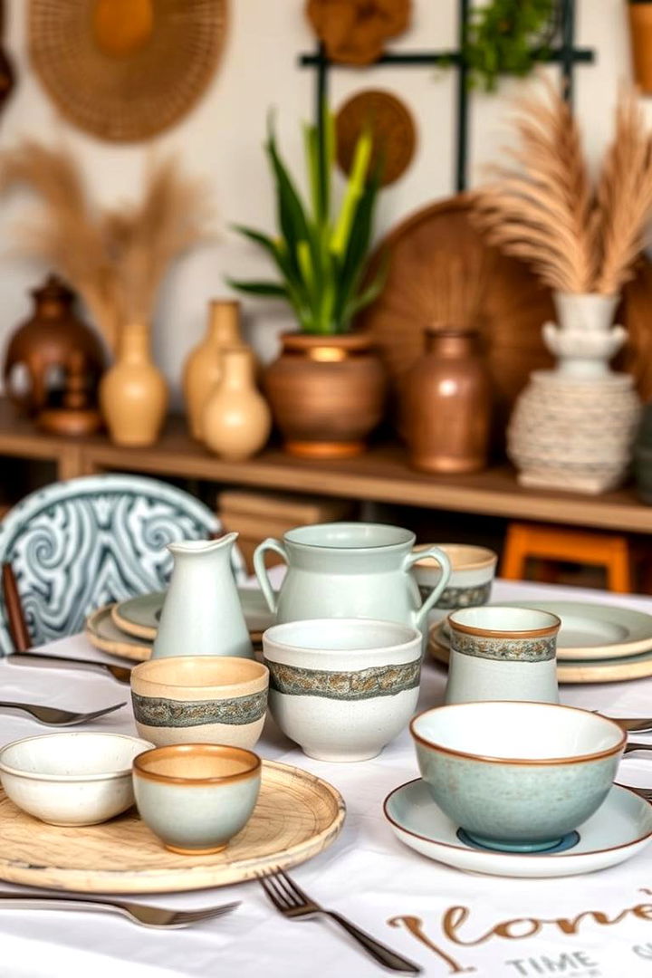 Artisan Ceramics and Tableware - 22 Boho Dining Room Ideas