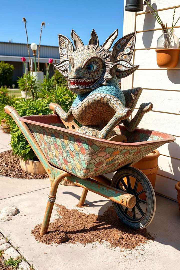 Artisan Craft Sculpture - 22 Old Wheelbarrow Ideas