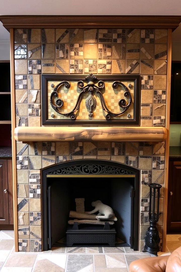 Artisan Crafted Accents - 22 Basement Fireplace Ideas