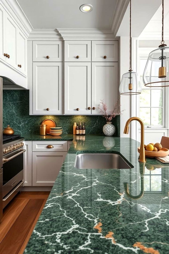 Artisan Crafted Green Granite Countertops - 22 Kitchen With Green Countertops Ideas