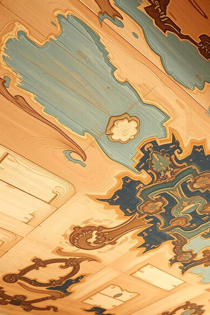 Artisan Hand Painted Effect - 22 Ceiling Wallpaper Ideas