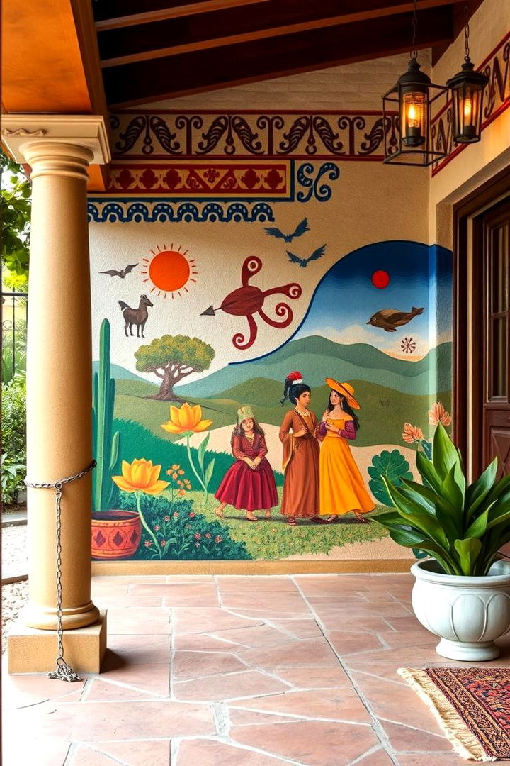 Artisan Hand Painted Murals - 22 spanish style front porch ideas