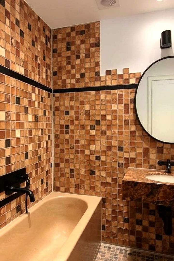 Artisan Inspired Mosaic - 22 brown and black bathroom ideas