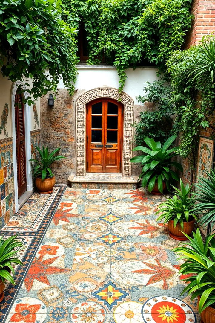 Artisan Mosaic Patio Flooring - 22 Patio Garden Ideas