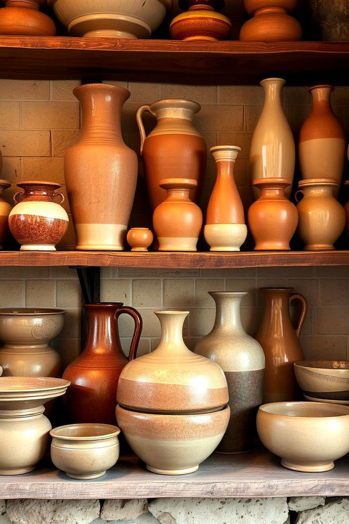 Artisan Pottery Displays - 22 Tuscan Living Room Ideas