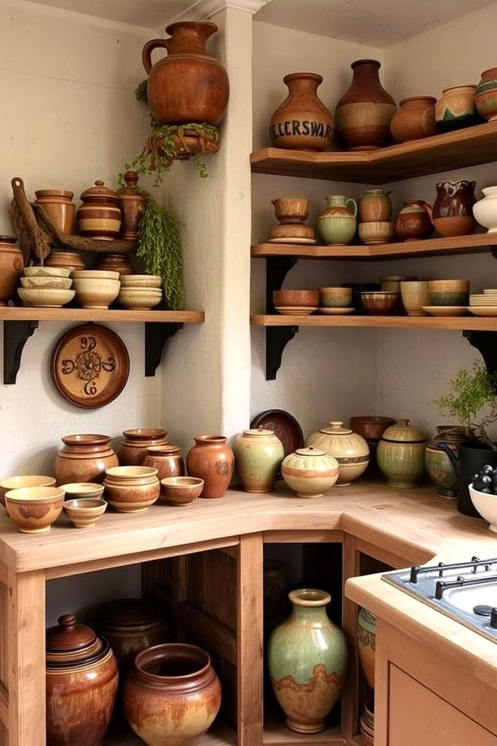 Artisan Pottery Displays - 22 Tudor Kitchen Ideas