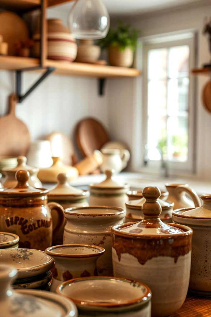 Artisan Pottery Displays - 22 Boho Kitchen Ideas
