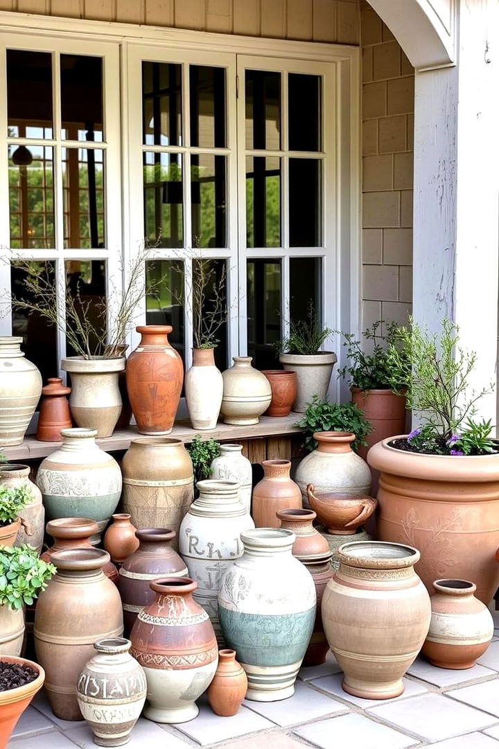 Artisan Pottery and Decorative Accessories - 22 Farmhouse Patio Ideas