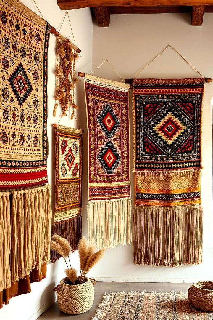 Artisan Woven Wall Hangings - 22 High Ceiling Tall Wall Decor Ideas