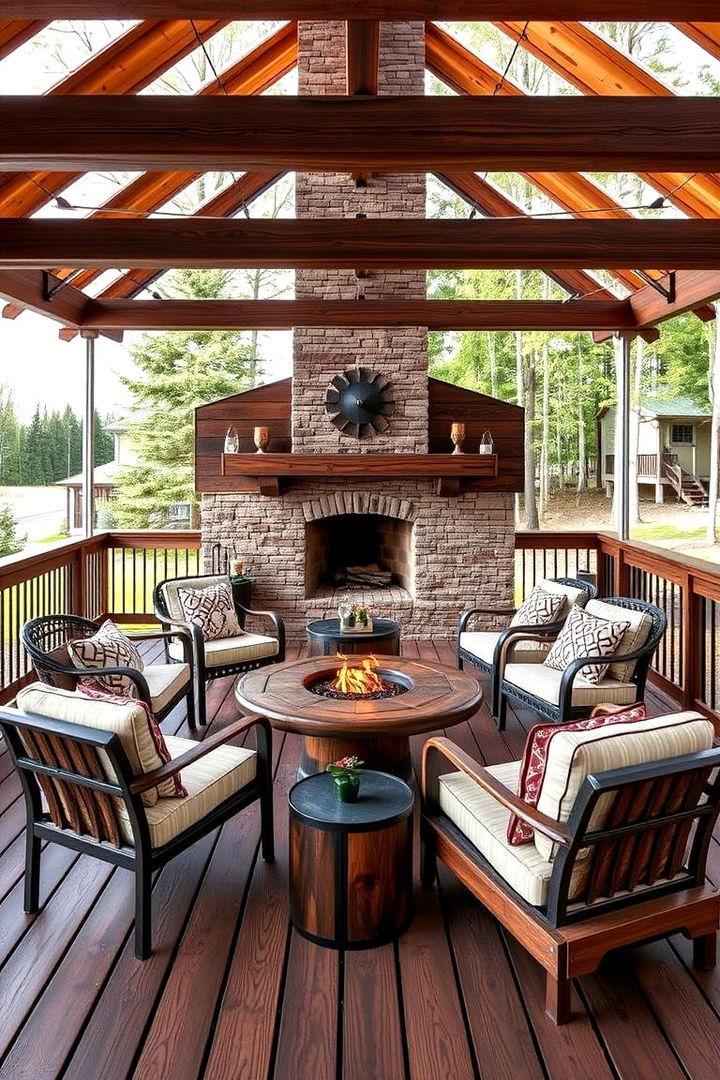 Artisanal Crafted Masterpiece - 22 Covered Deck With Fireplace Ideas
