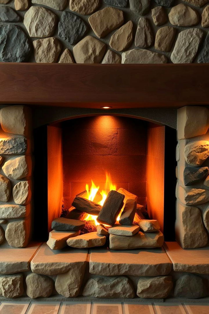 Artisanal Crafted Stone Fireplace - 22 Stone Fireplace Ideas