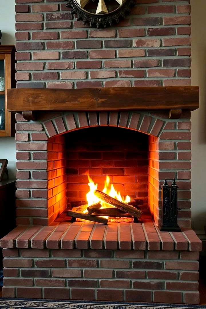 Artisanal Craftsmanship Display - 22 Rustic Brick Fireplace Ideas