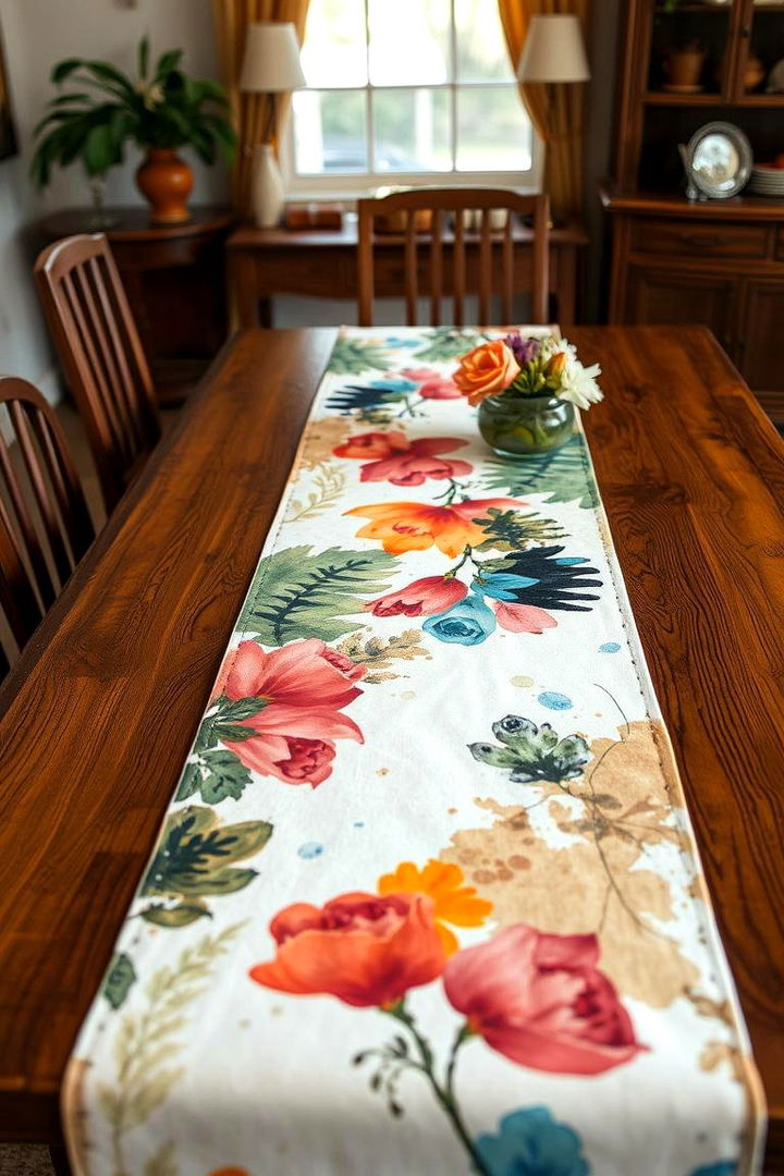 Artisanal Hand painted Table Runners - 22 Table Runner Ideas