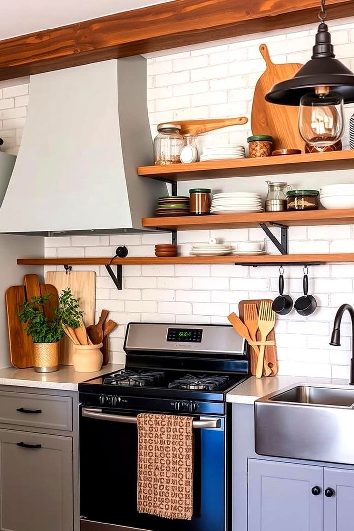 Artisanal Open Shelving - 22 Townhouse Kitchen Ideas