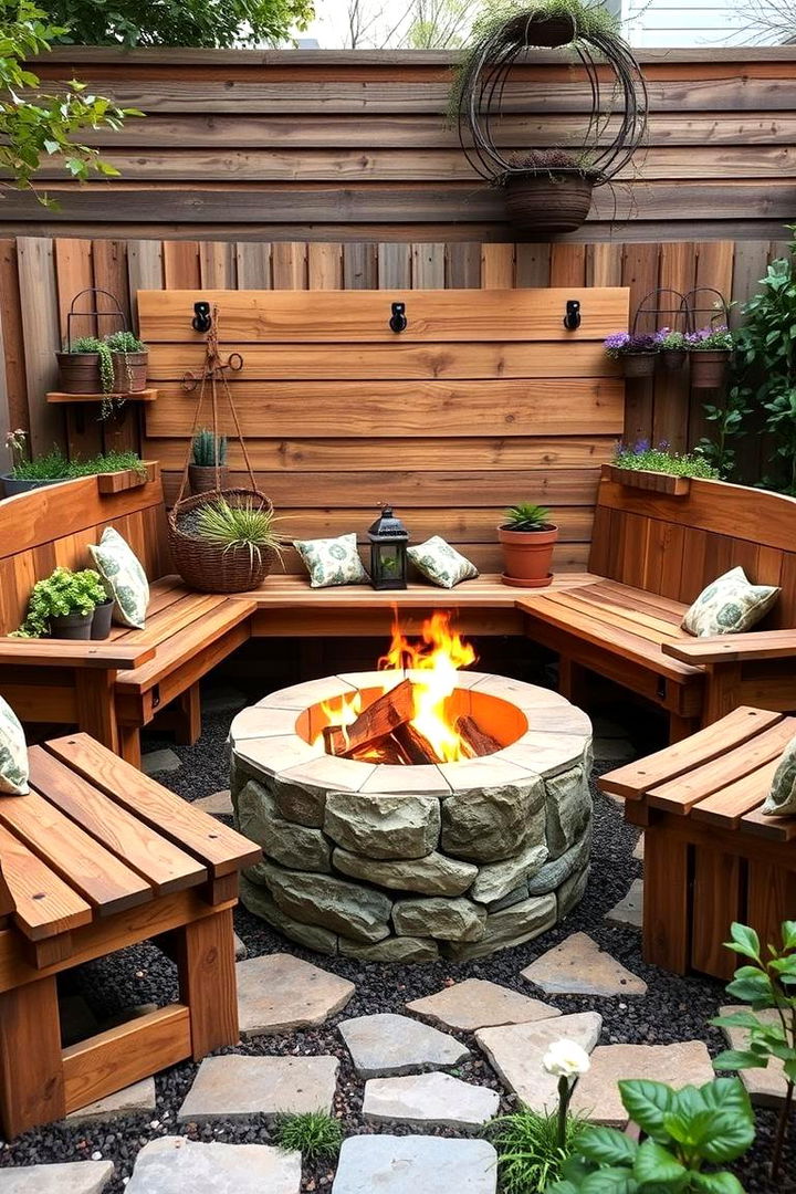 Artisanal Potting Bench Seating - 22 Fire Pit Seating Ideas