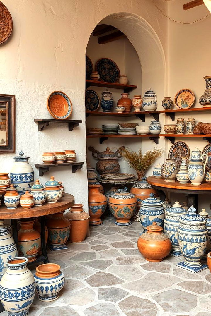 Artisanal Touch with Handmade Greek Pottery Decor - 22 Greek Bedroom Design Ideas