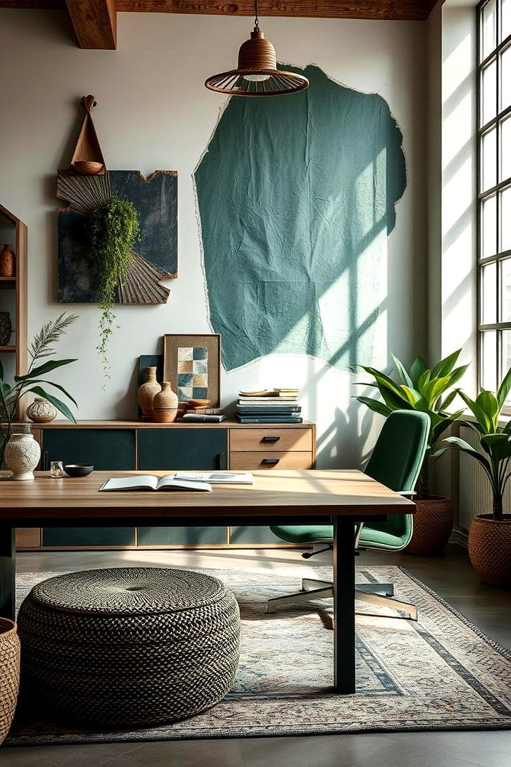 Artisanal Touches in Dark Green - 22 Dark Green Office Ideas and Inspiration