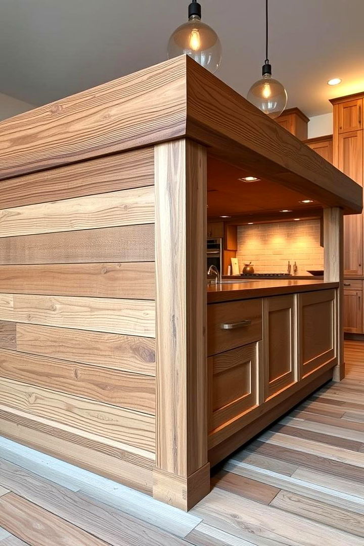 Artisanal Wood Finish Highlight - 22 Shiplap Kitchen Island Ideas