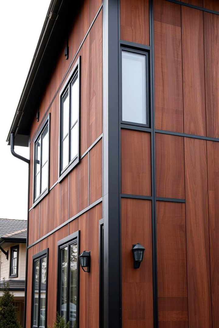 Artistic Architectural Fusion - 22 Dark Brown House With Black Trim
