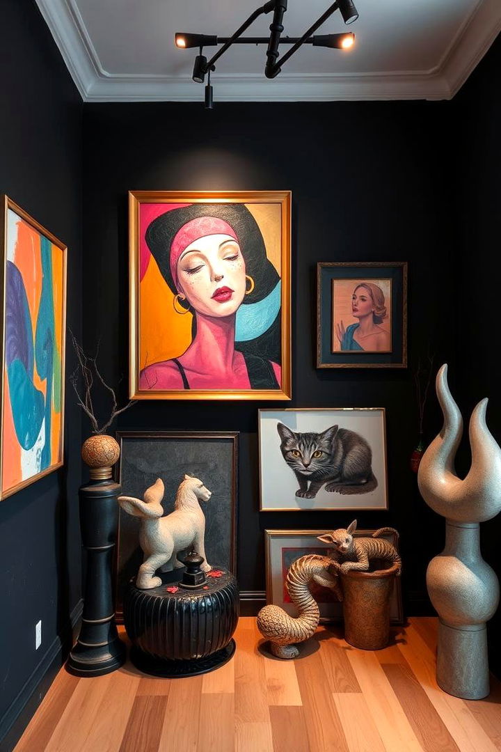 Artistic Black Accents - 22 Black Room Ideas