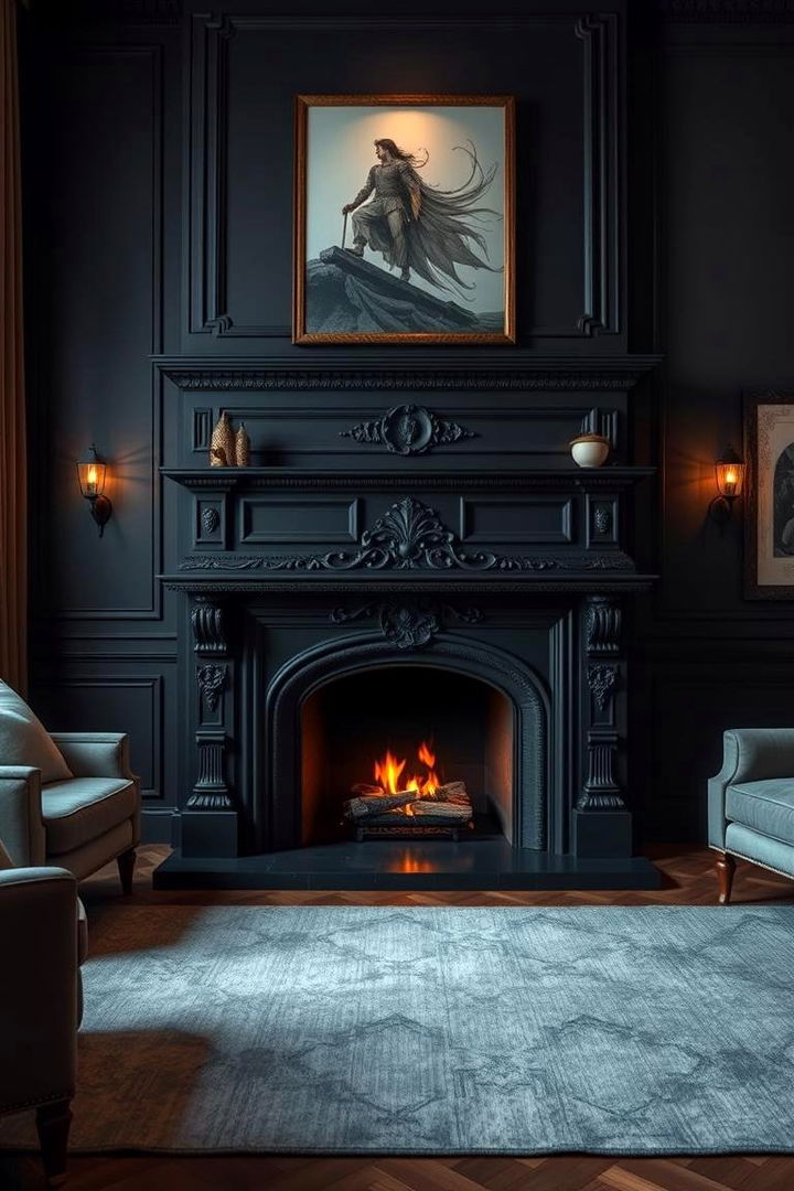 Artistic Black Fireplace Expressions - 22 Black Fireplace Ideas