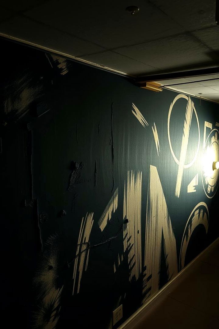 Artistic Black Murals and Textures - 22 black basement ideas