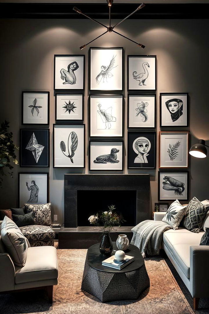 Artistic Black and White Gallery - 22 Black and White Boho Living Room Ideas