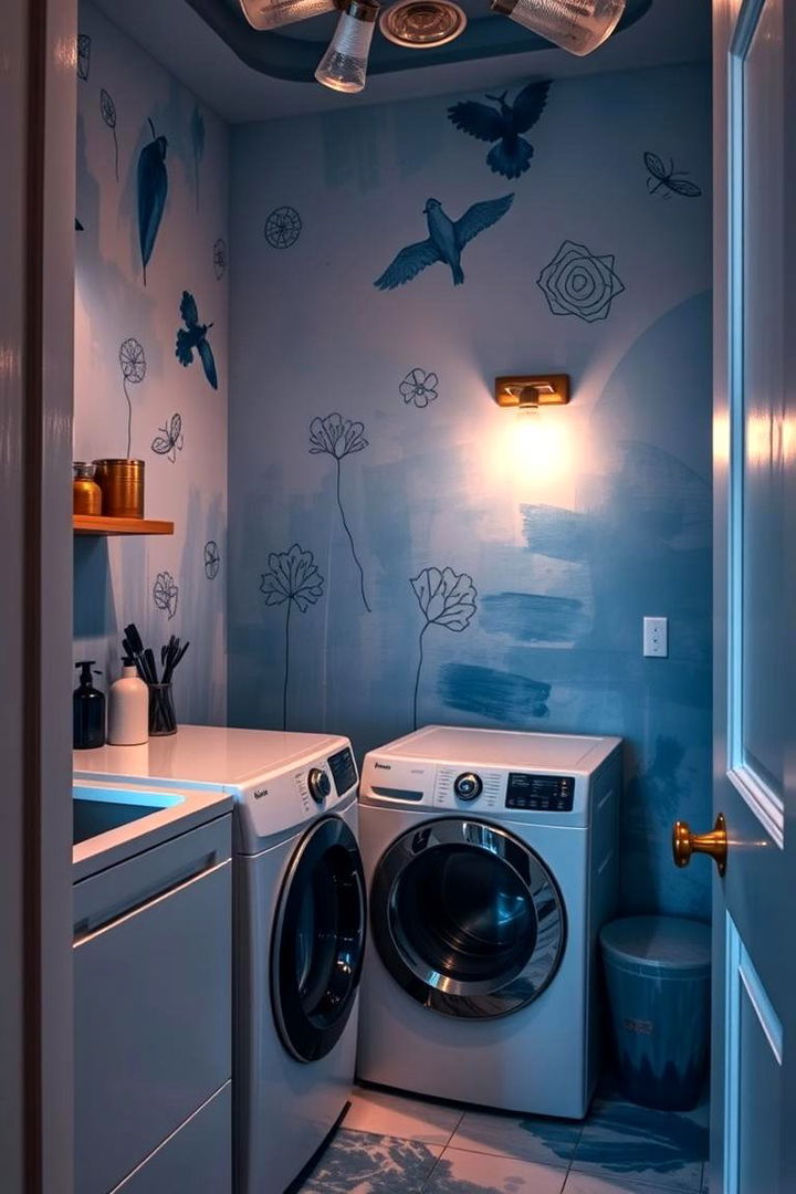 Artistic Blue Expressions - 22 Blue Laundry Room Ideas