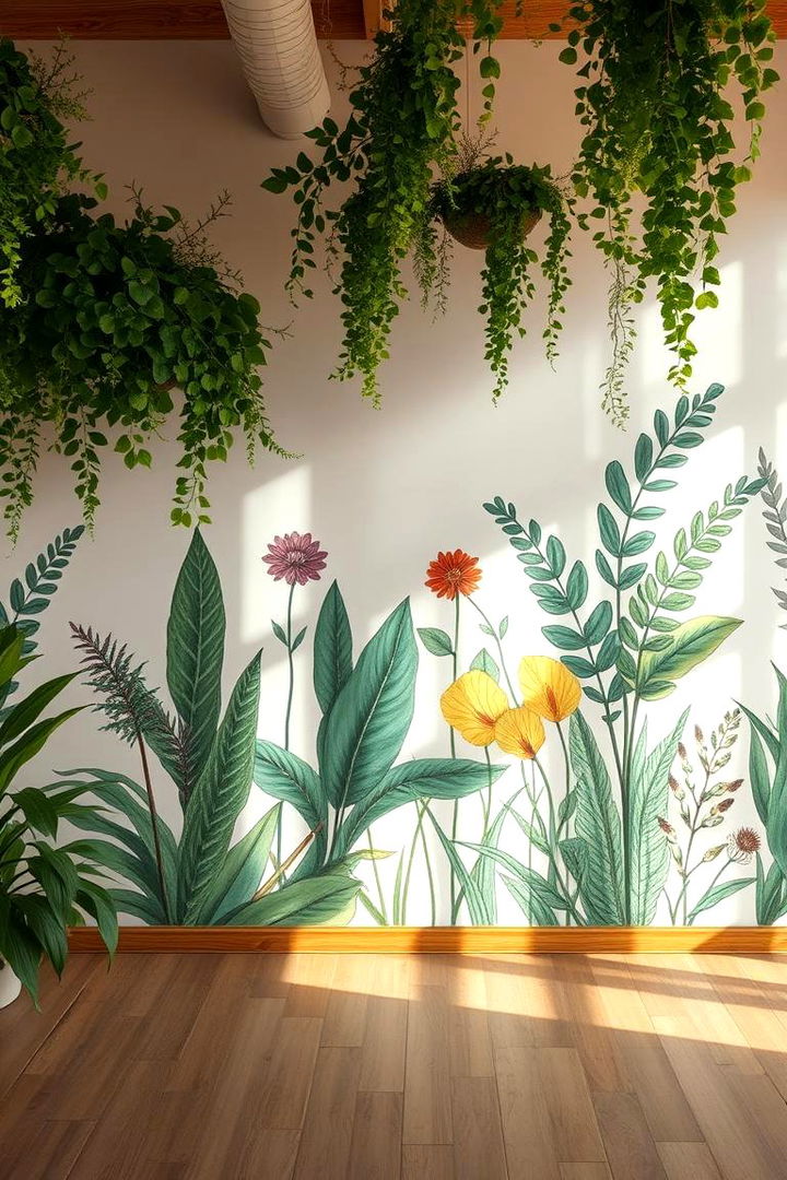 Artistic Botanical Murals - 22 Green Accent Wall Ideas