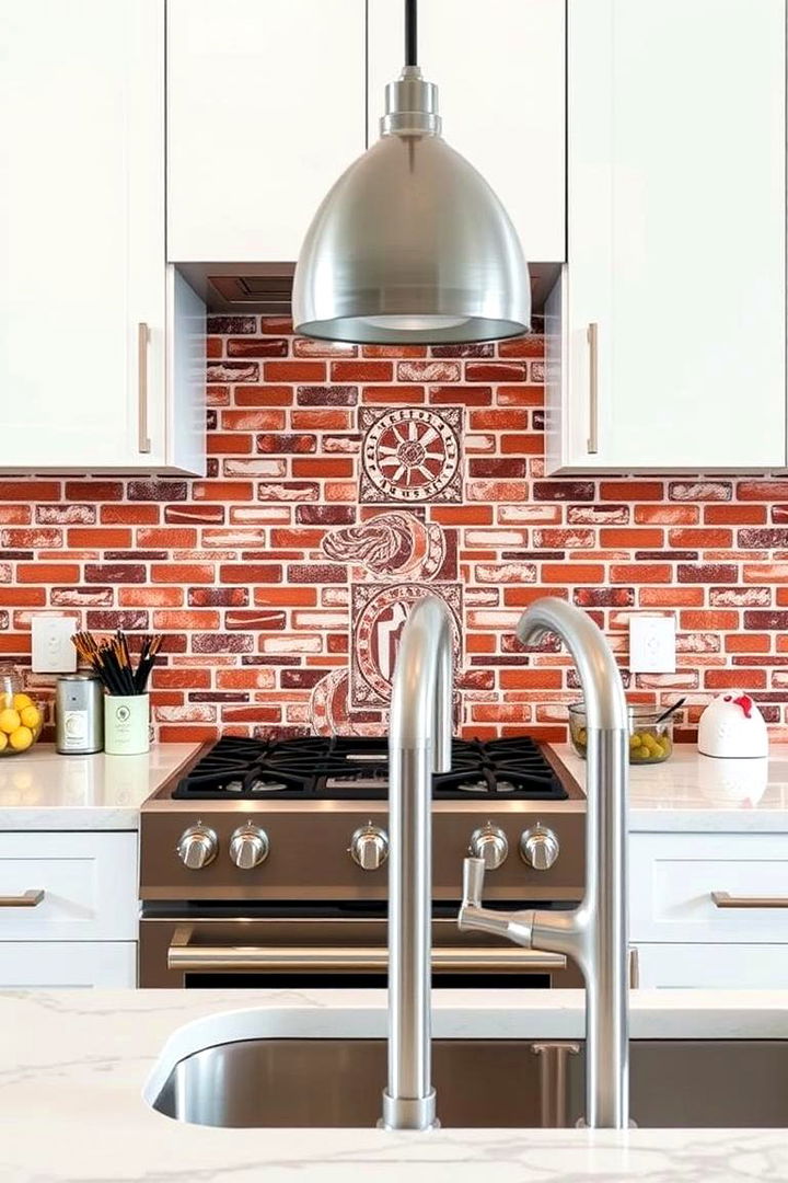 Artistic Brick Mosaic Touch - 22 Red Brick Kitchen Ideas