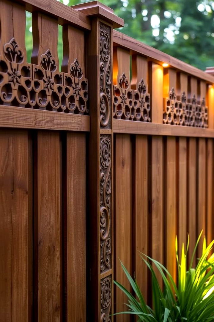 Artistic Carved Cedar Fence Patterns - 22 Cedar Fence Ideas