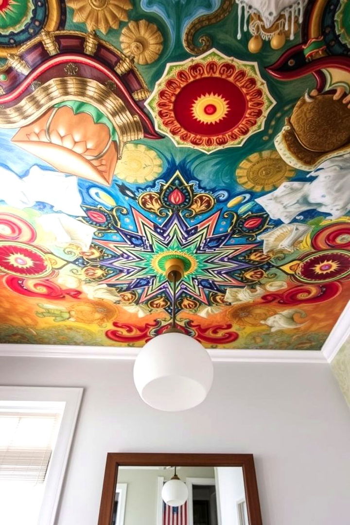 Artistic Ceiling Murals - 22 Bathroom Ceiling Ideas