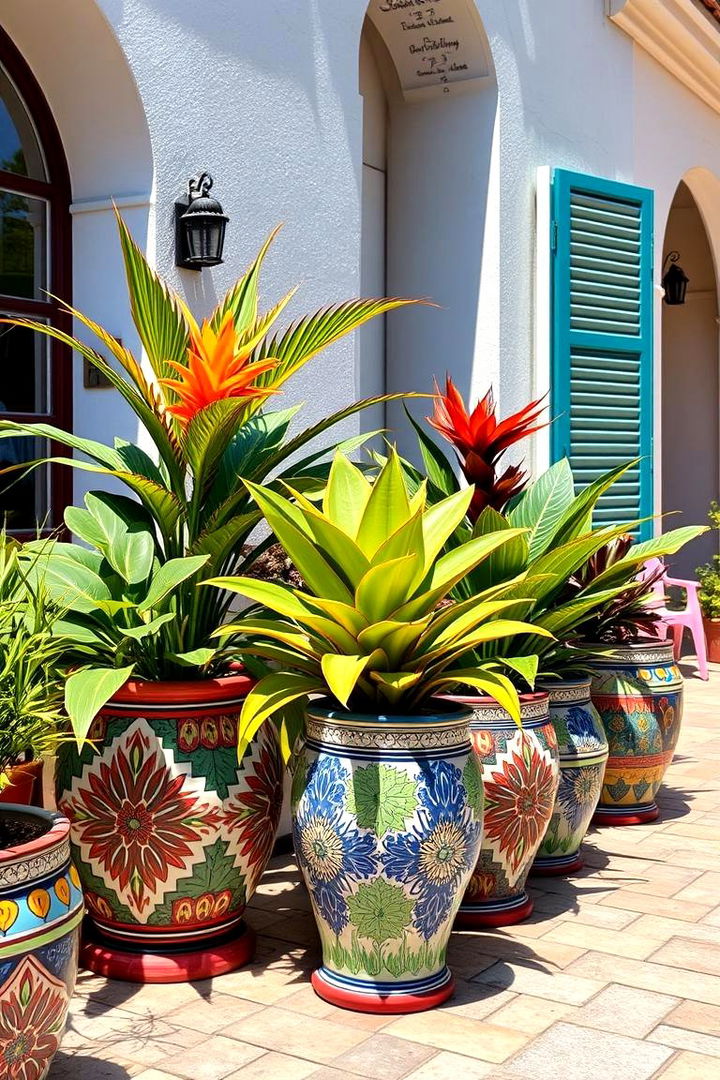 Artistic Ceramic Planters - 22 Tropical Patio Ideas