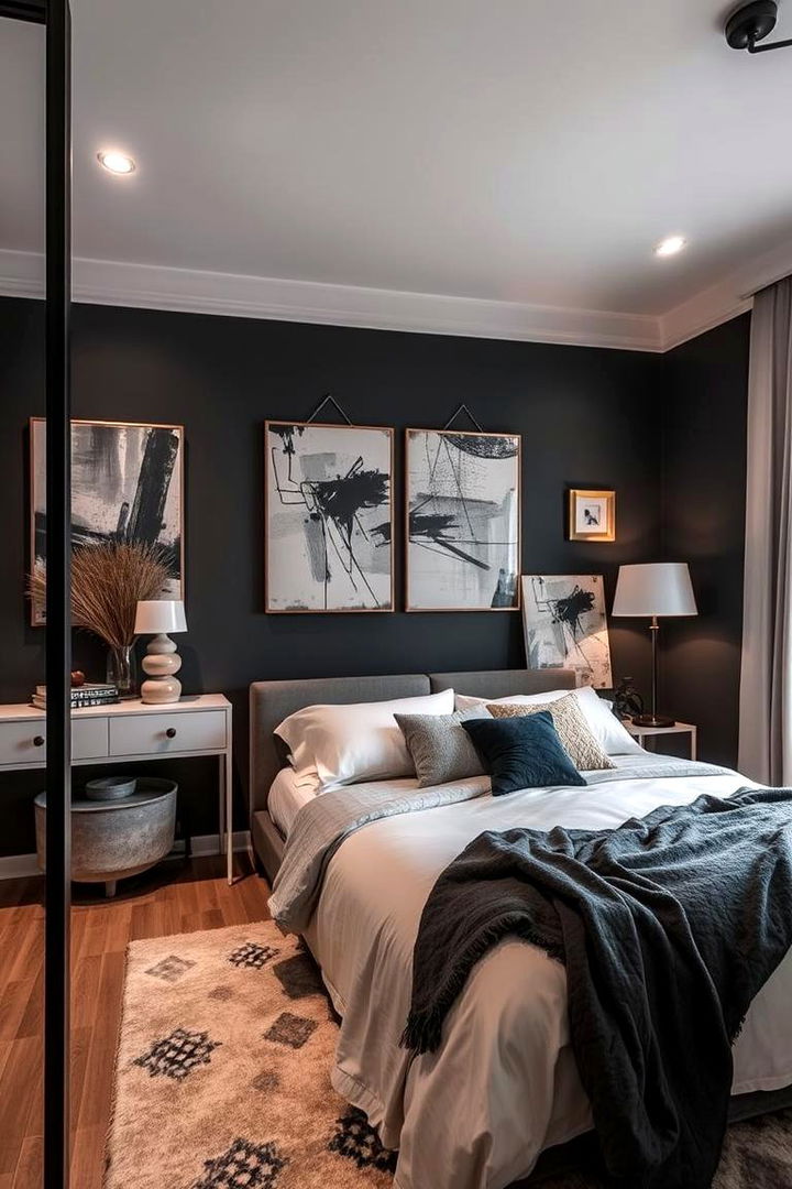 Artistic Charcoal Touches - 22 Charcoal Bedroom Ideas