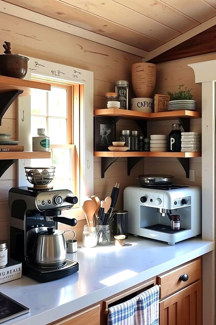 Artistic Coffee Station - 22 Cabin Kitchen Ideas