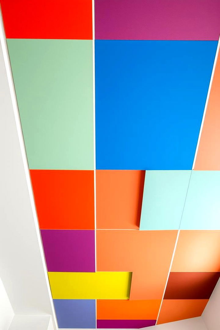 Artistic Color Blocks - 22 Ceiling Wallpaper Ideas